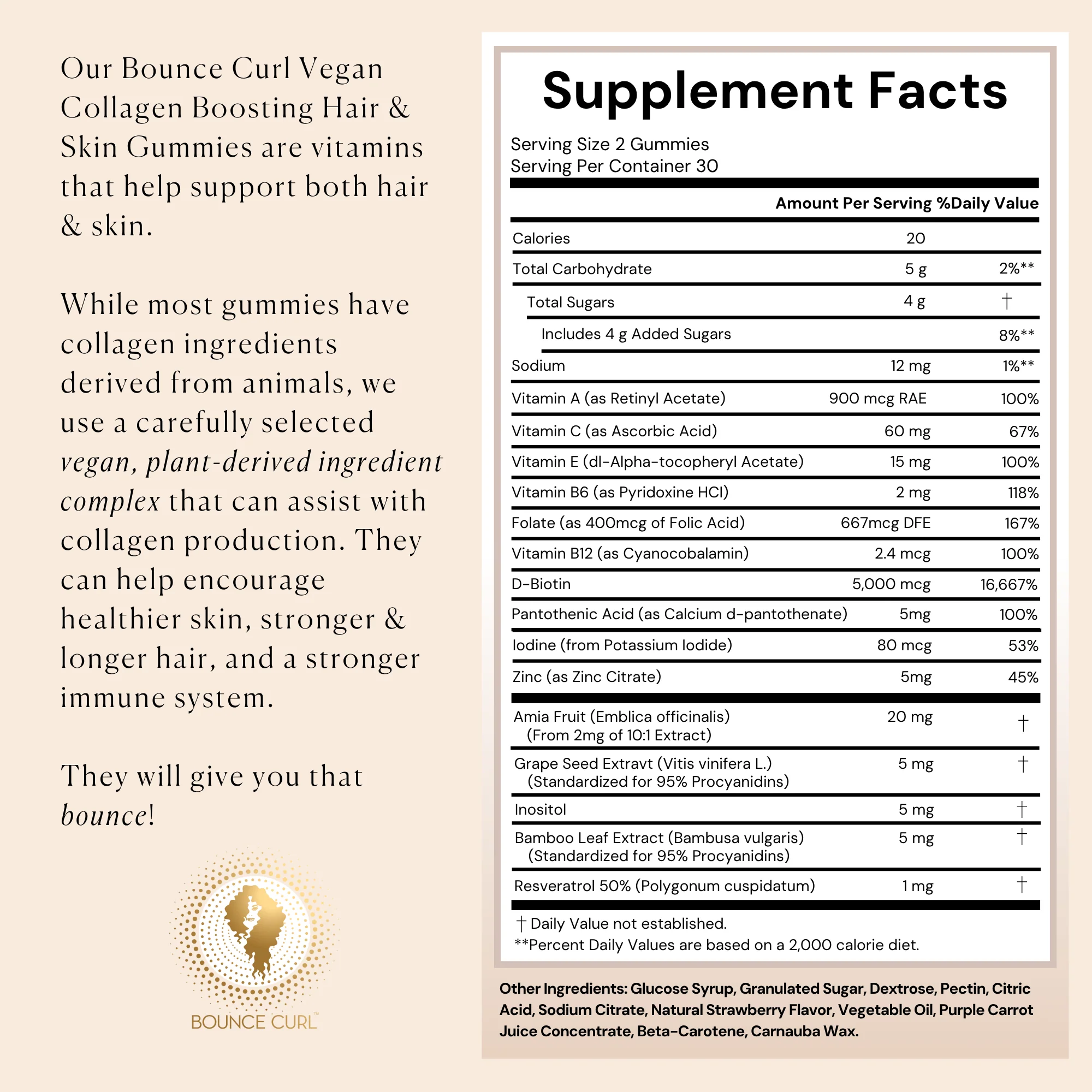Vegan Collagen Boosting Hair & Skin Gummies - Image 5