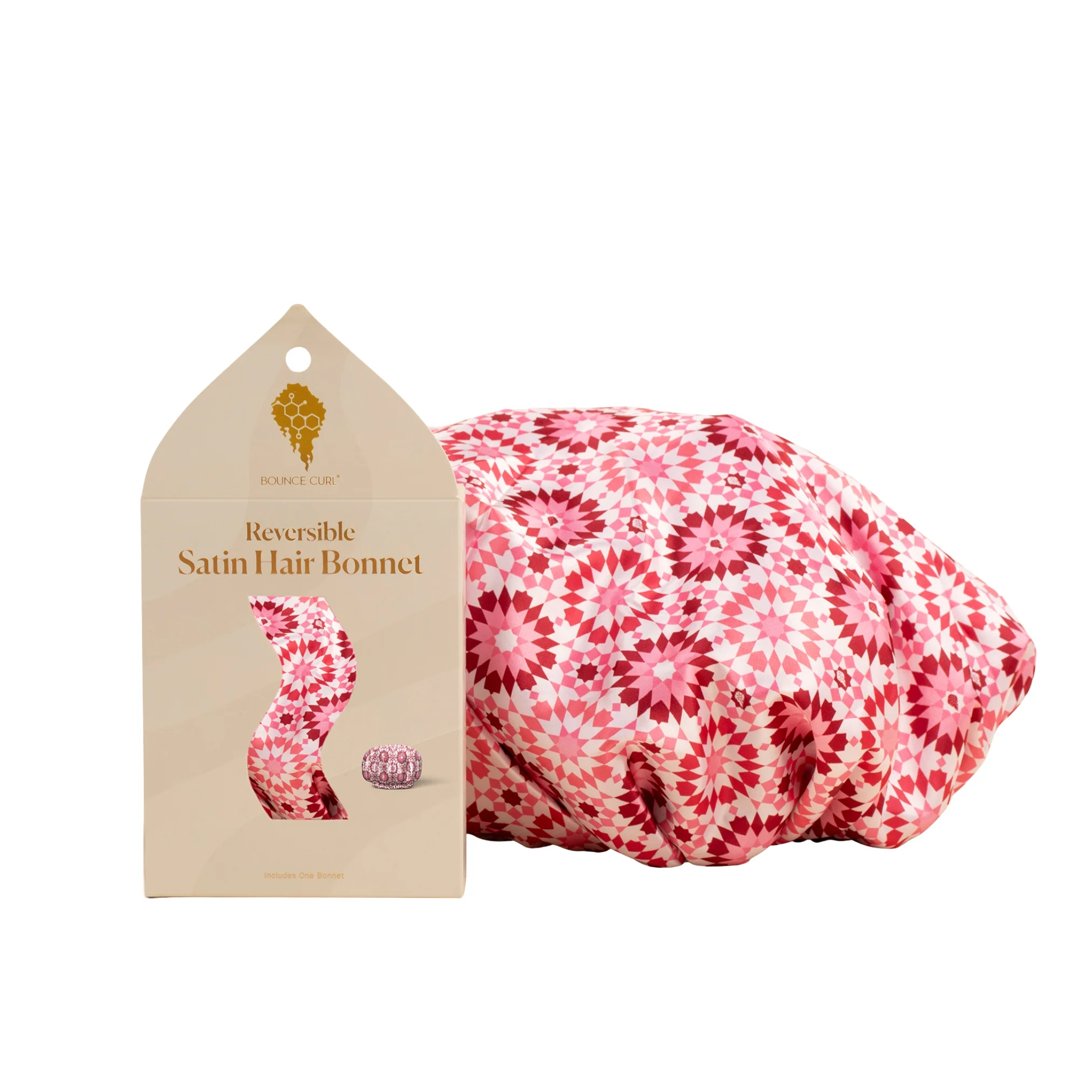 Reversible Satin Hair Bonnet Pink - Image 4